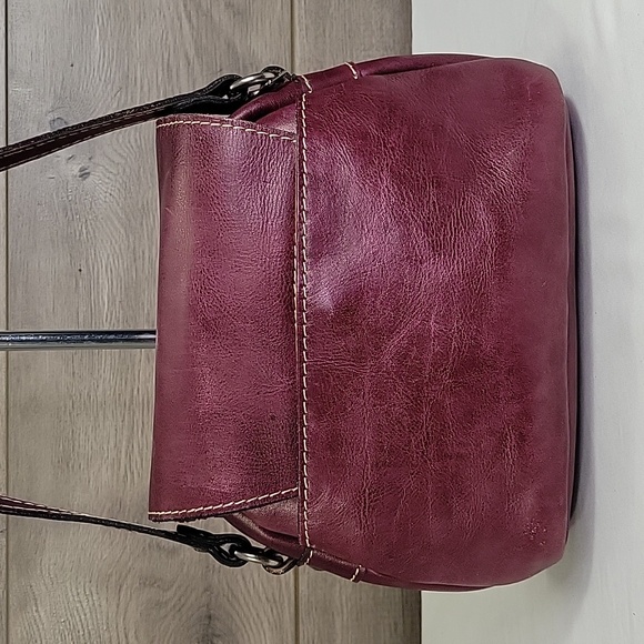 Patricia Nash Purple Leather Flap Front Crossbody Shoulder Bag - Picture 5 of 14